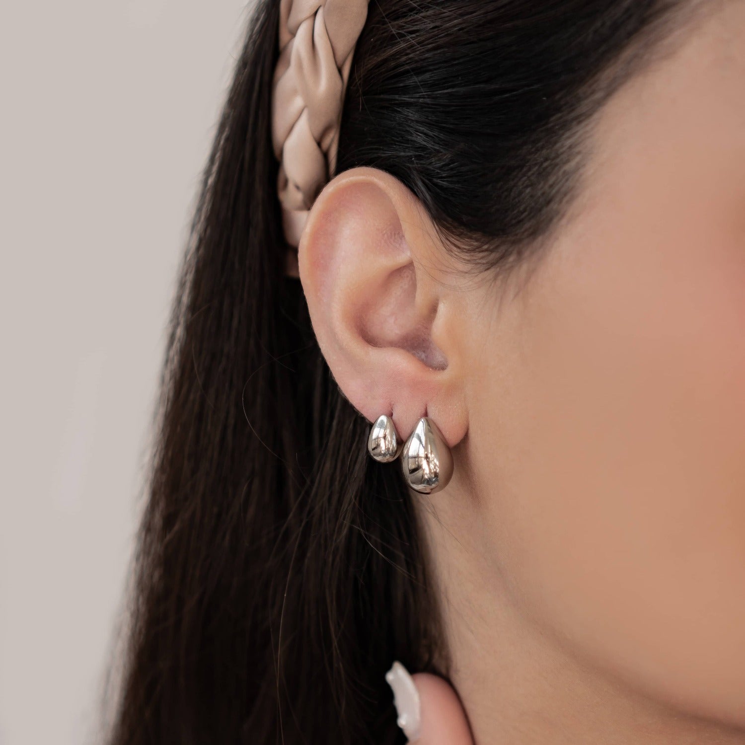 Mini Dome Hoop Earrings Stainless Steel